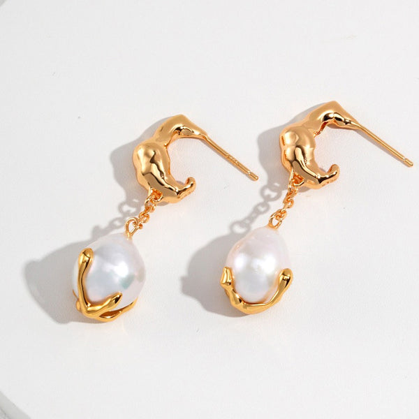 S925 Sterling Silver Natural Pearl Earrings