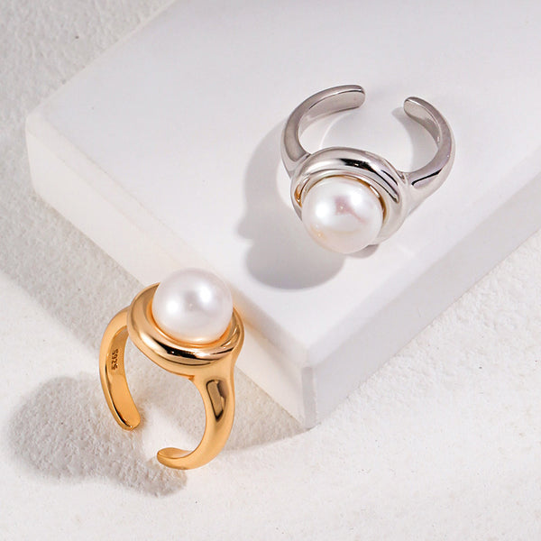 Sterling Silver Pearl Ring