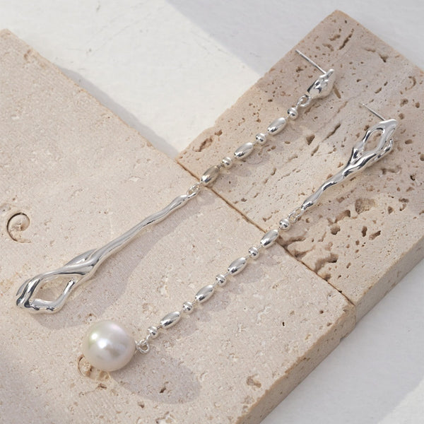 Sterling Silver Baroque Pearl AB-Style Earrings