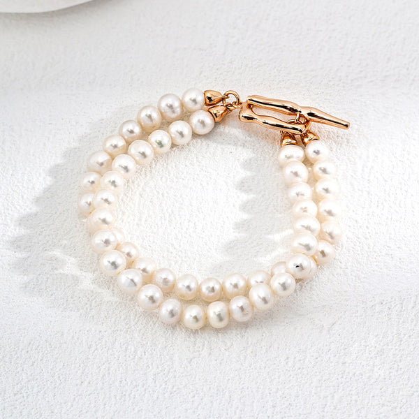 S925 Silver Minimalist Natural Pearl Bracelet