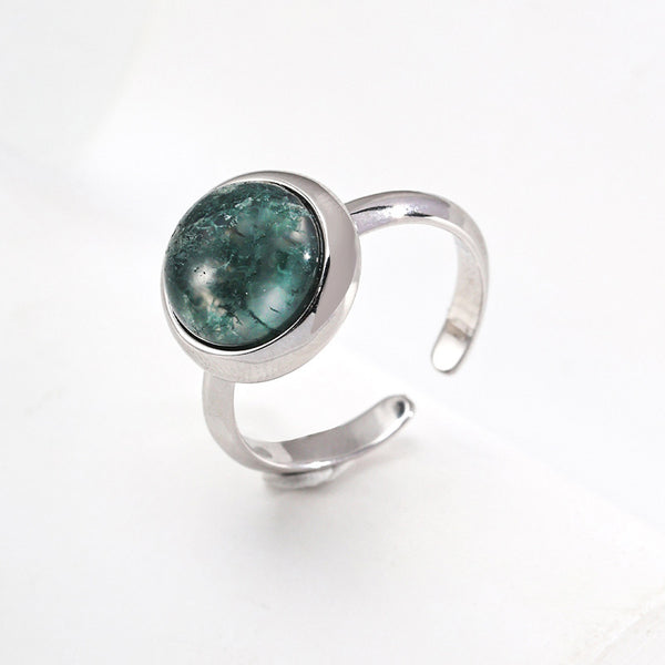 S925 Silver Quartz Jade Ring