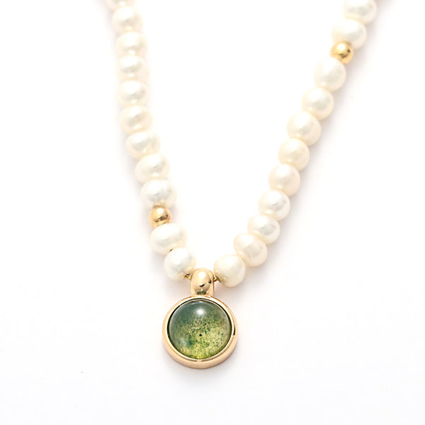S925 Sterling Silver - Vintage Gold Pearl Necklace