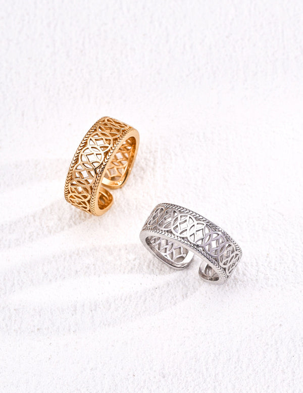 S925 Sterling Silver Chinese-Inspired Lucky Coin Ring
