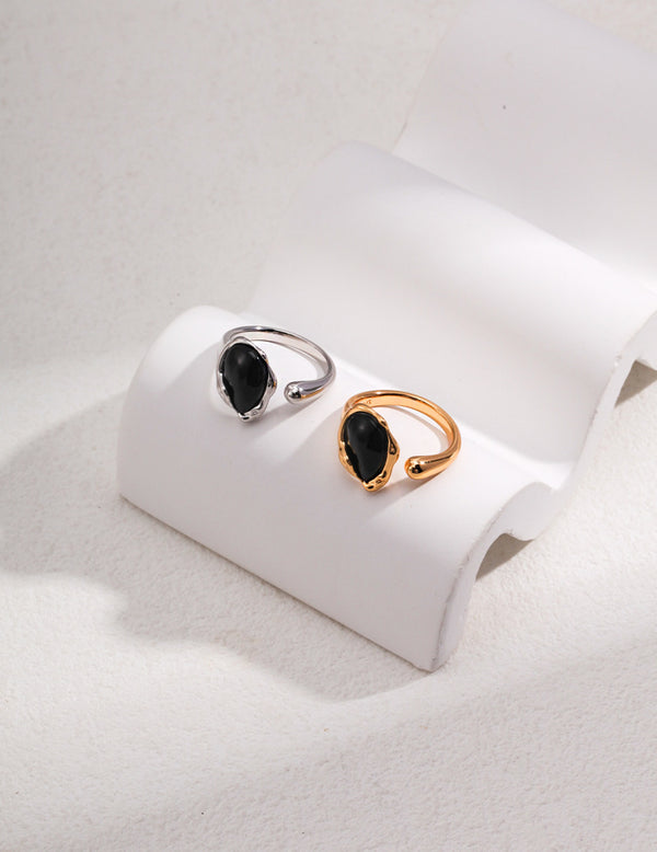 Sterling Silver Agate Ring